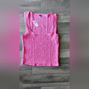 Old Navy Vibrant Pink Textured Top